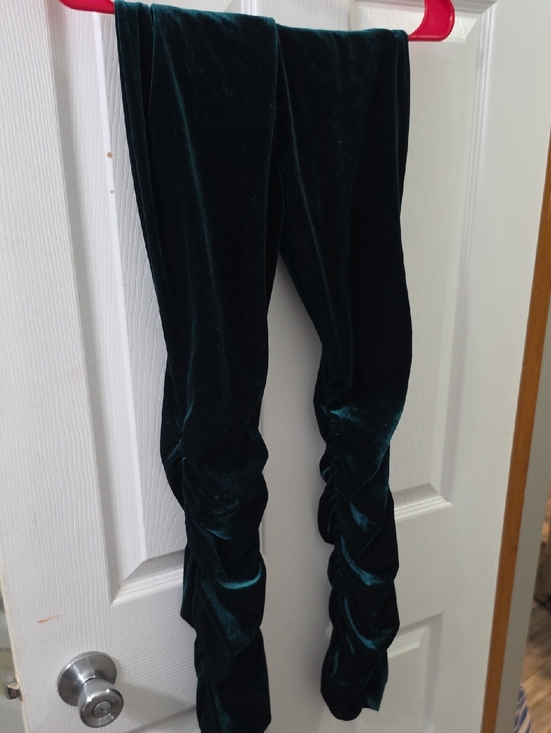 Other - Dark Teal Velvet Ruched Leggings